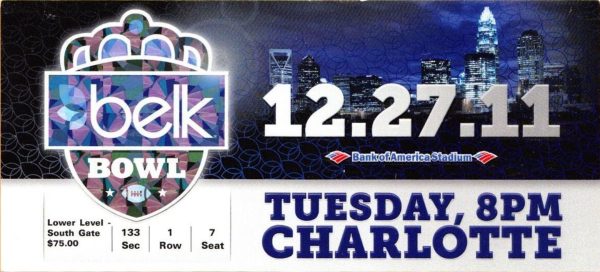 2011 Belk Bowl ticket