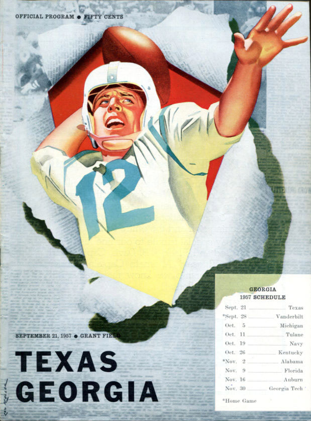 College Football Program: Georgia Bulldogs vs. Texas Longhorns (September 21, 1957)