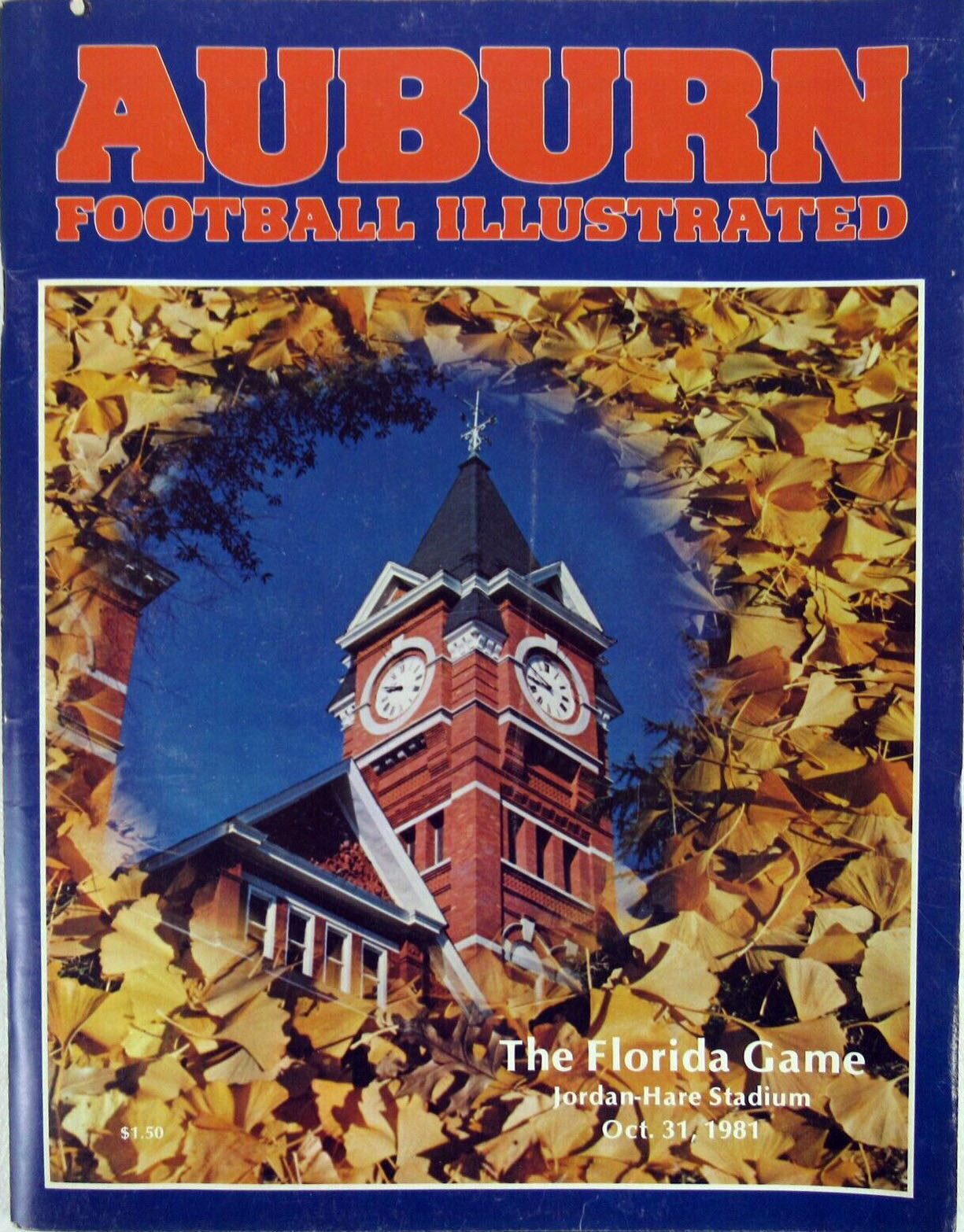 College Football Program: Auburn Tigers vs. Florida Gators (October 31, 1981)