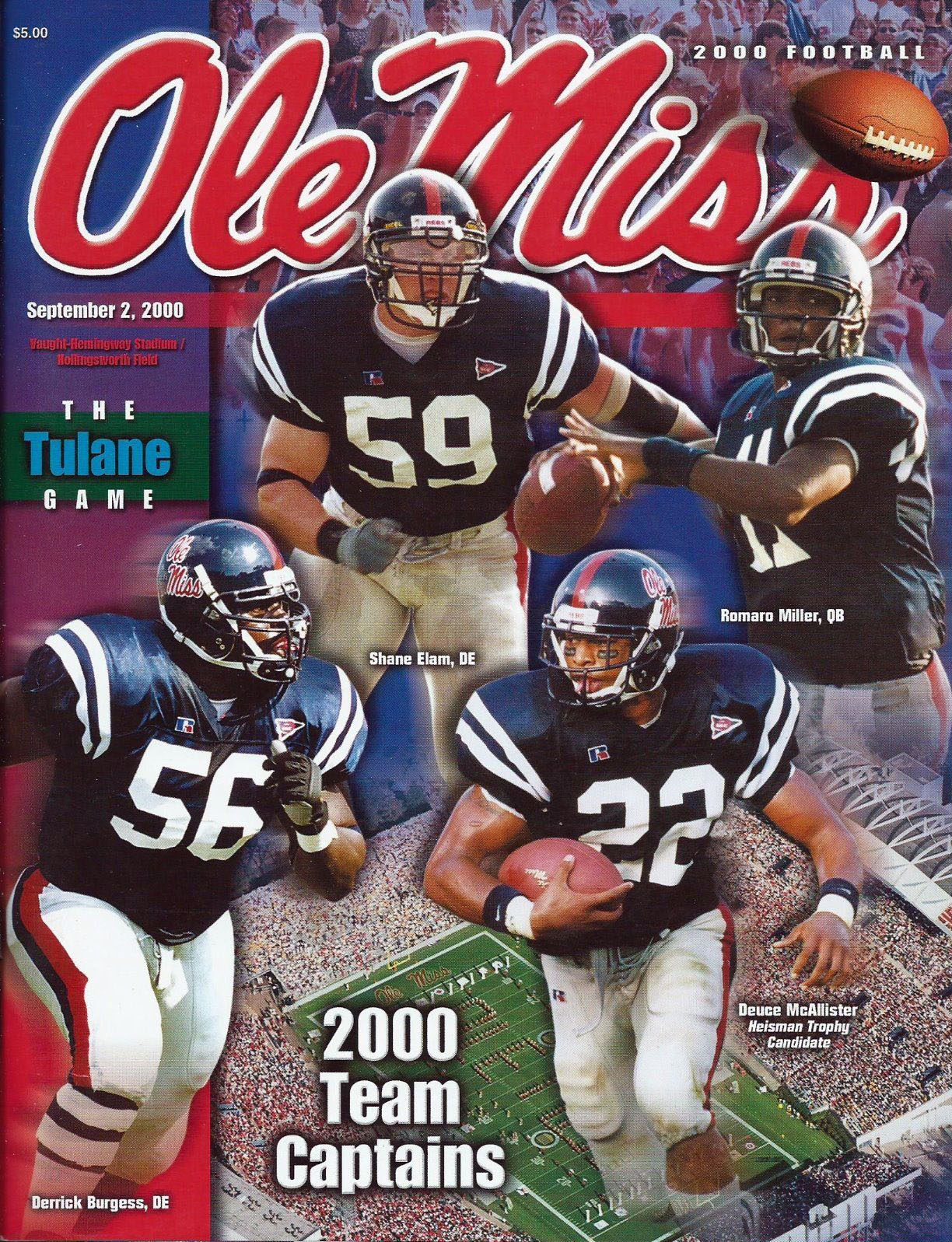 College Football Program: Ole Miss Rebels vs. Tulane Green Wave (September 2, 2000)