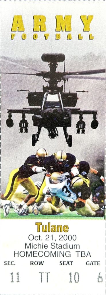 Army Black Knights vs. Tulane Green Wave ticket (October 21, 2000)