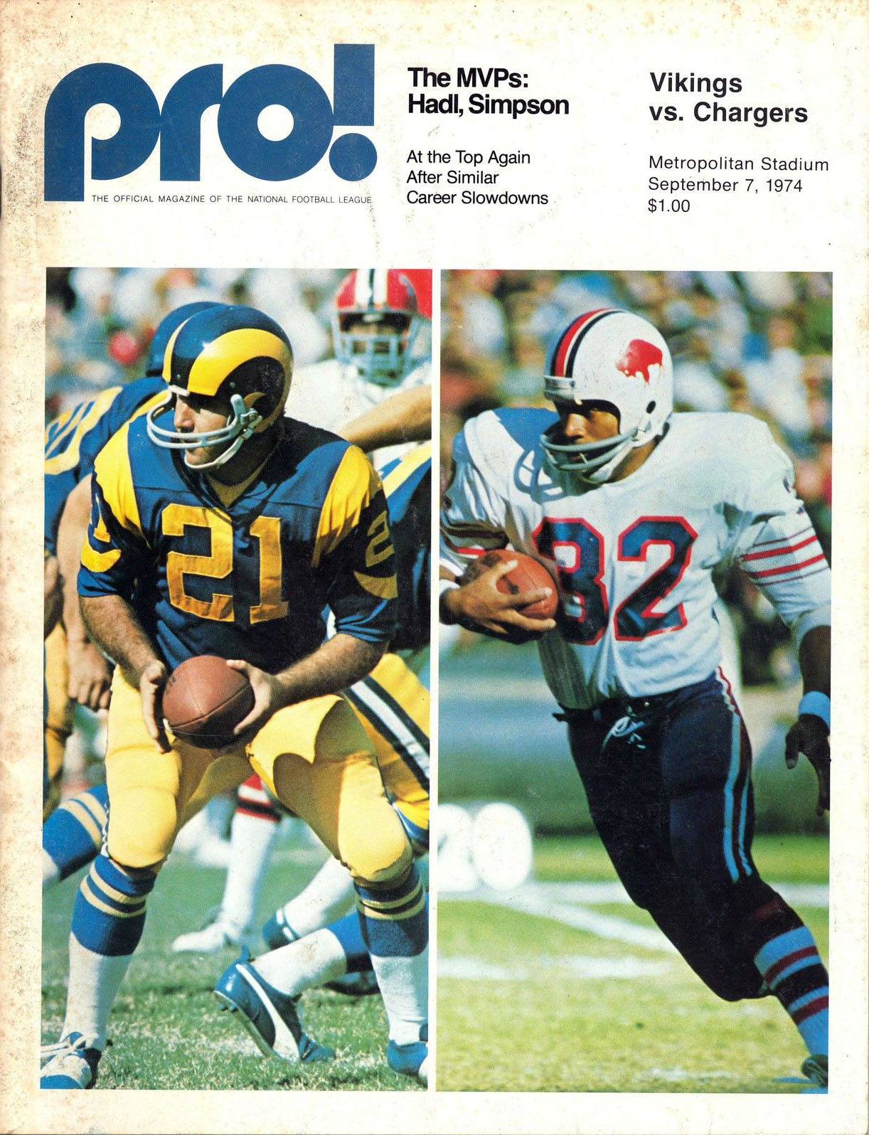 Minnesota Vikings vs. San Diego Chargers (September 7, 1974)