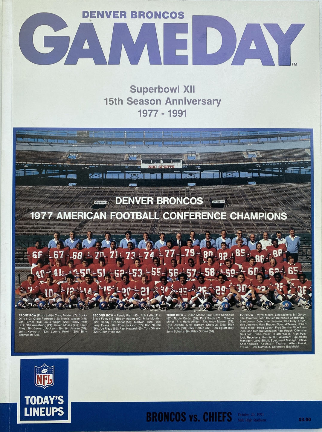 Denver Broncos vs. Kansas City Chiefs (October 20, 1991)