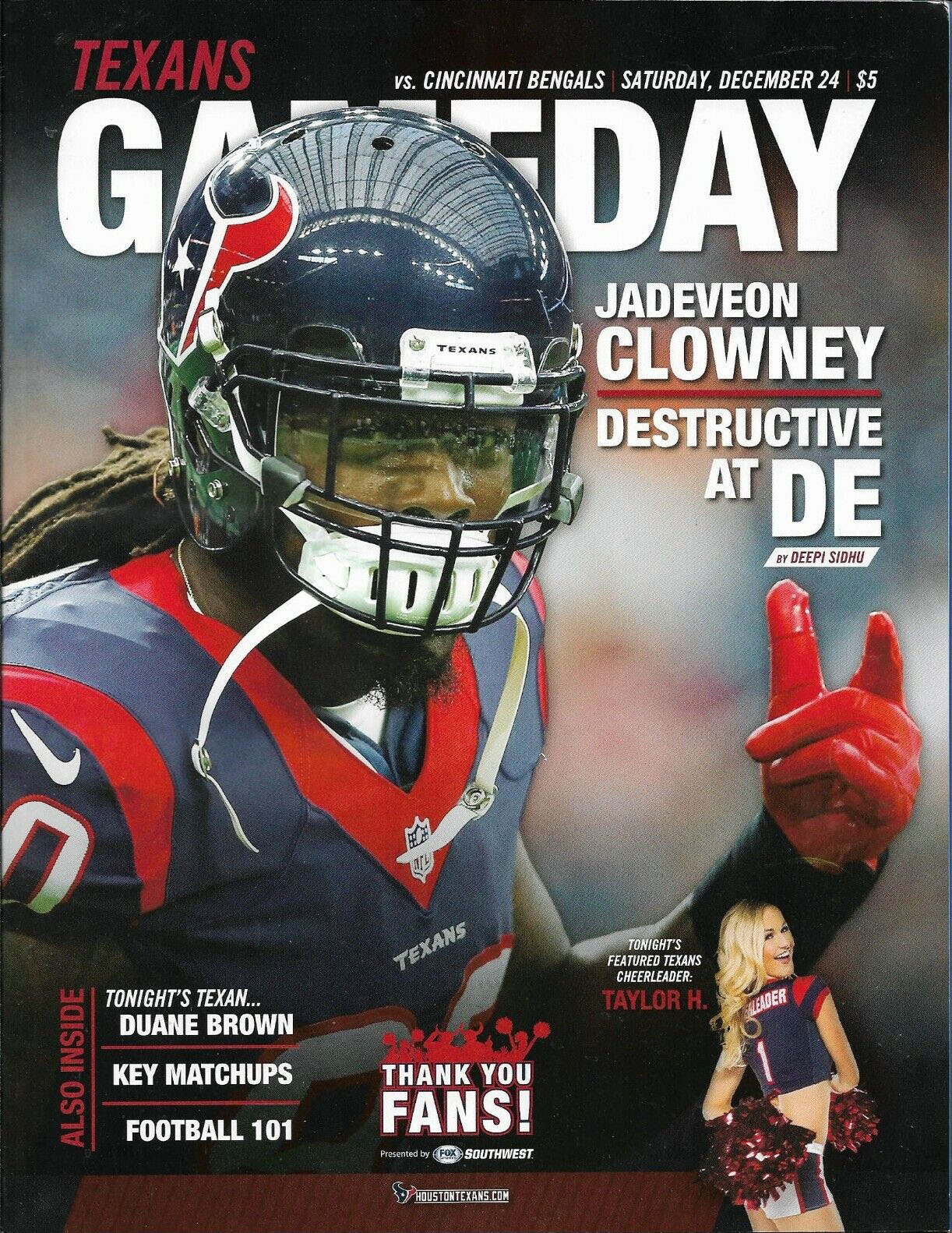 Houston Texans vs. Cincinnati Bengals (December 24, 2016)