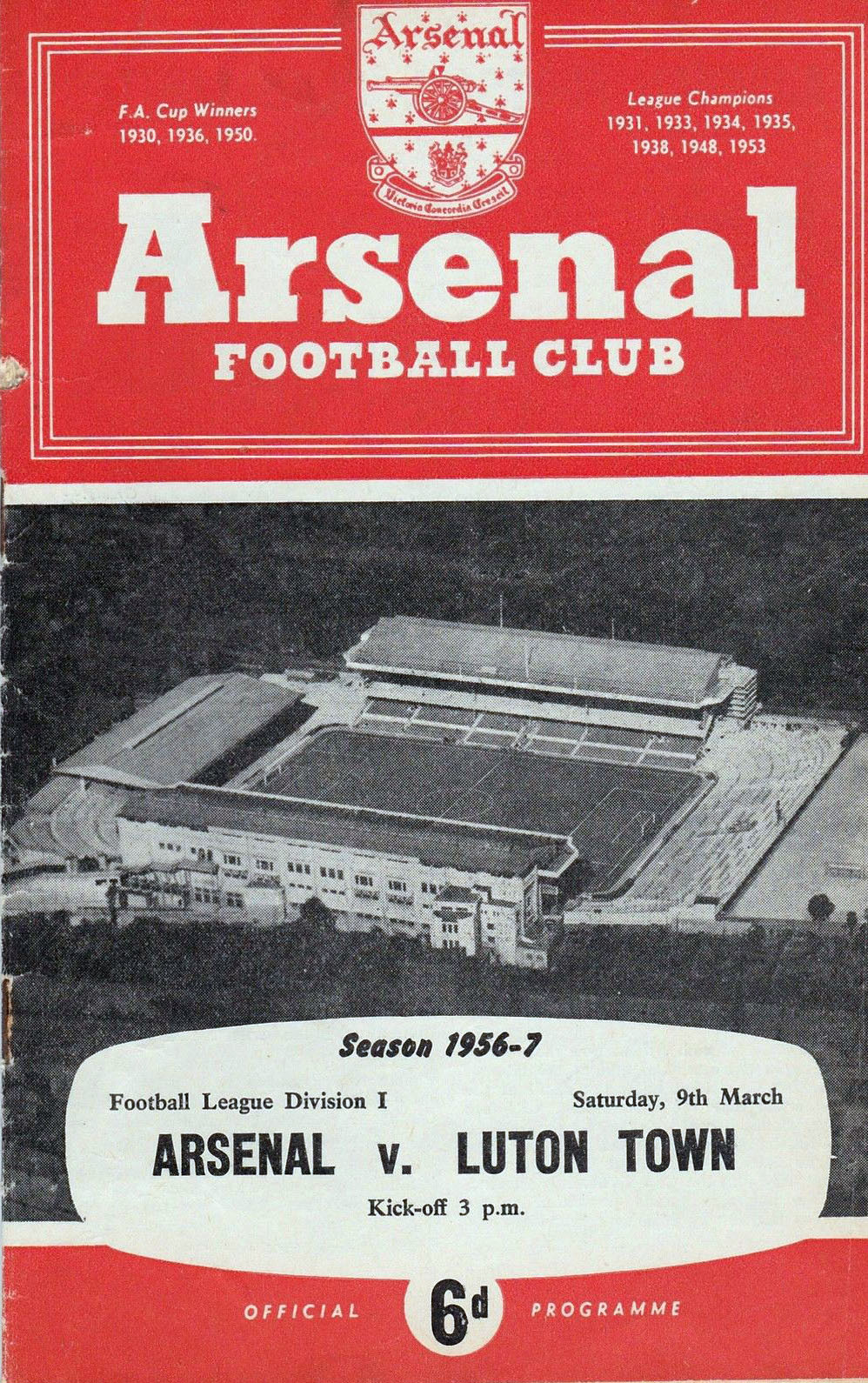 Arsenal vs. Luton Town (March 9, 1957)