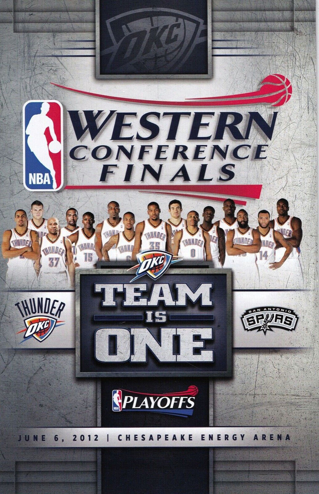 2012 Oklahoma City Thunder playoff program