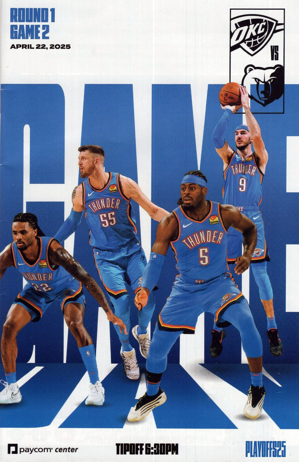 2025 Oklahoma City Thunder playoff program