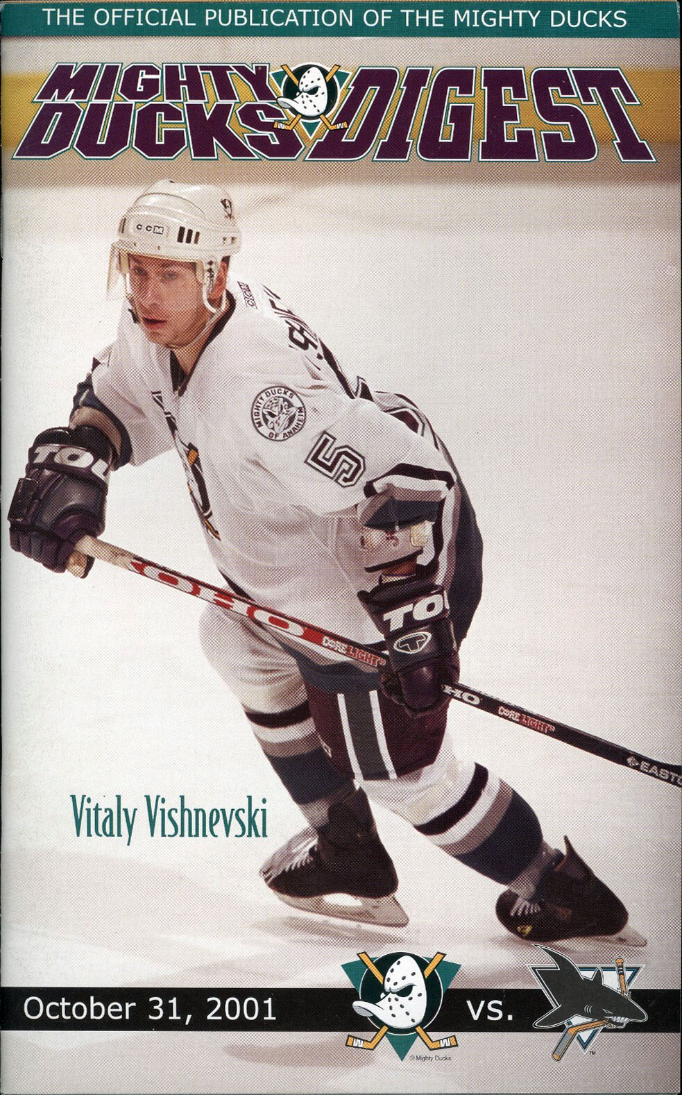 2001-02 Mighty Ducks of Anaheim program