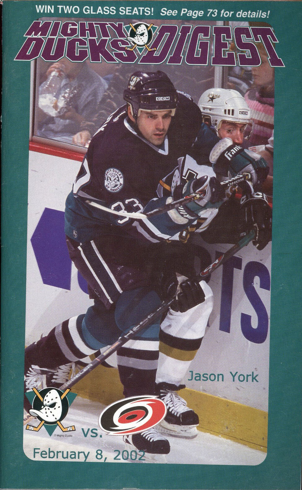 2001-02 Mighty Ducks of Anaheim program