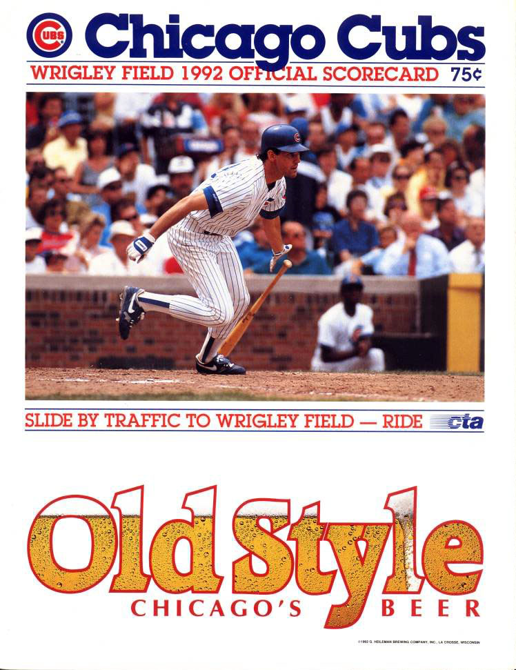 1992 Chicago Cubs scorecard