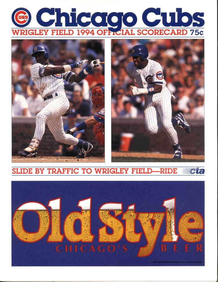 1994 Chicago Cubs scorecard