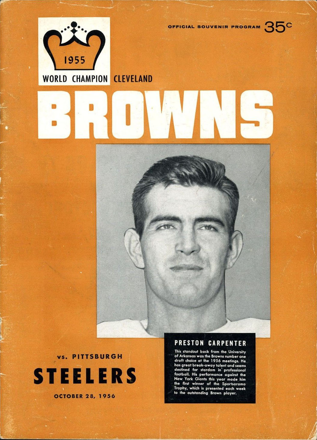 Cleveland Browns vs. Pittsburgh Steelers (October 28, 1956)