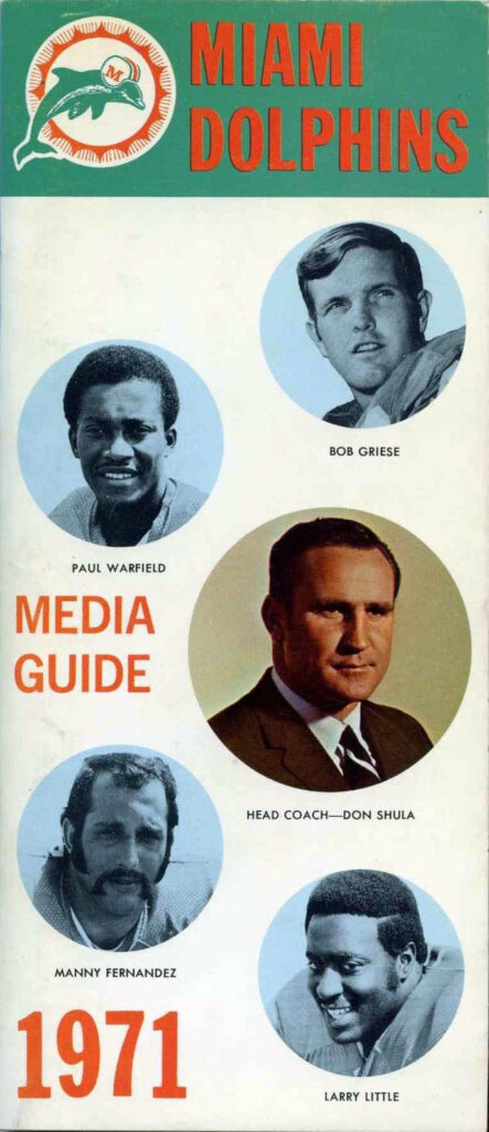 1971 Miami Dolphins media guide