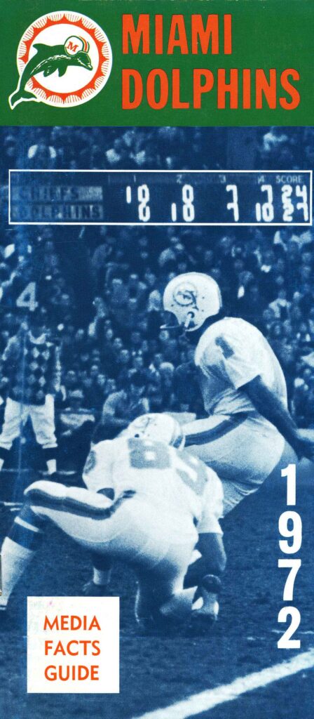 1972 Miami Dolphins media guide