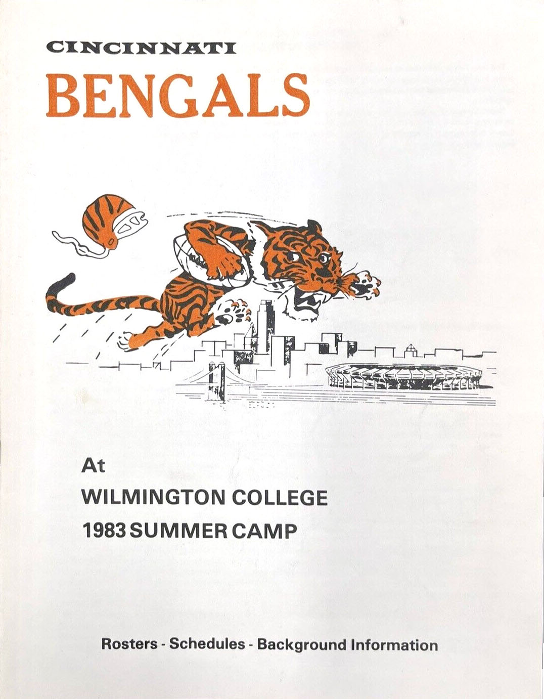1983 Cincinnati Bengals training camp program