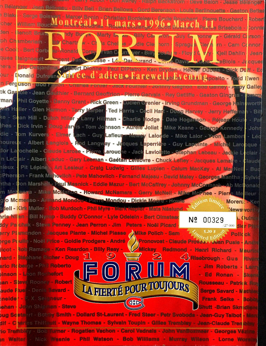 1995-96 Montreal Canadiens program