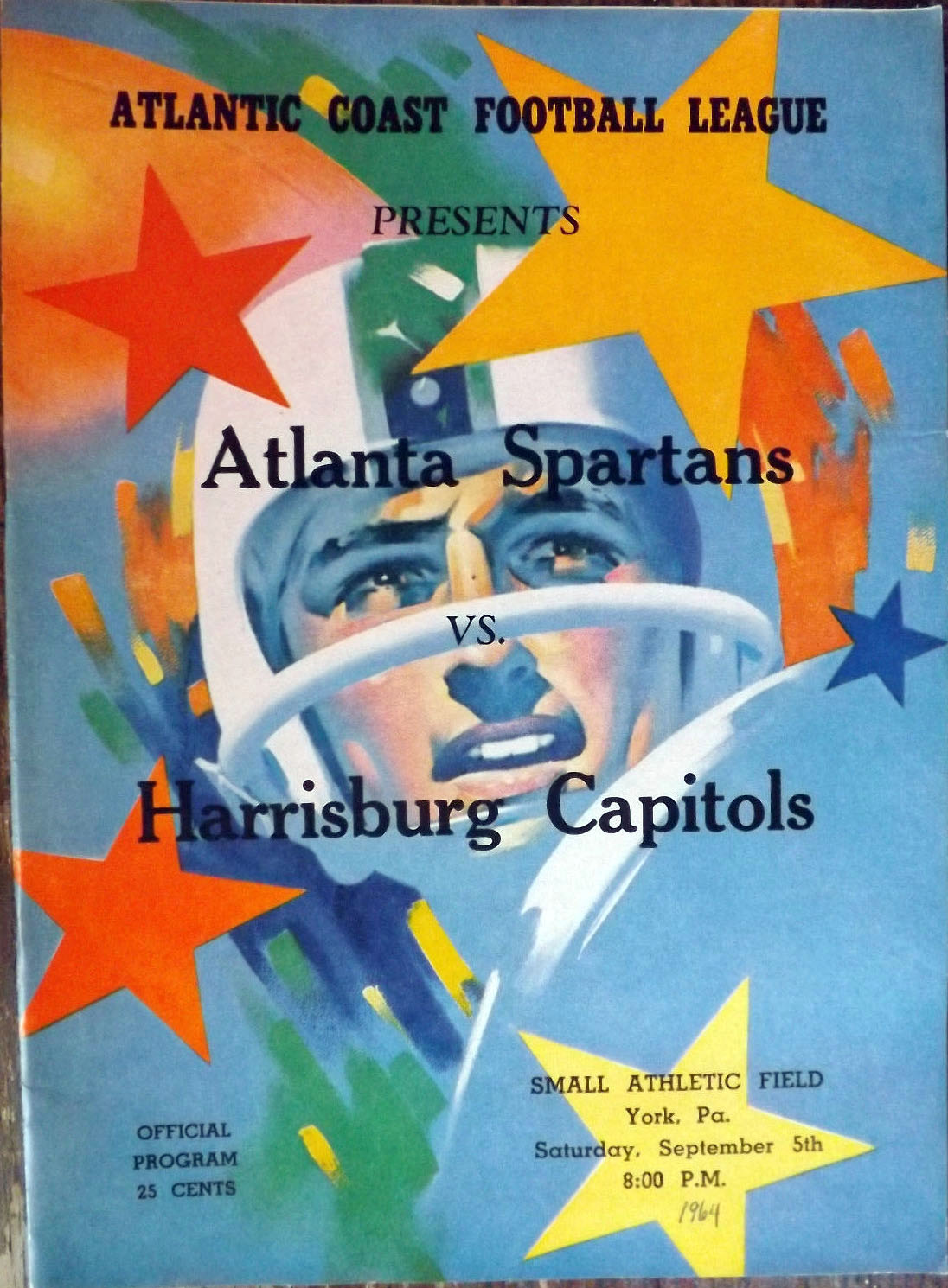 Harrisburg Capitols vs. Atlanta Spartans (September 5, 1964)