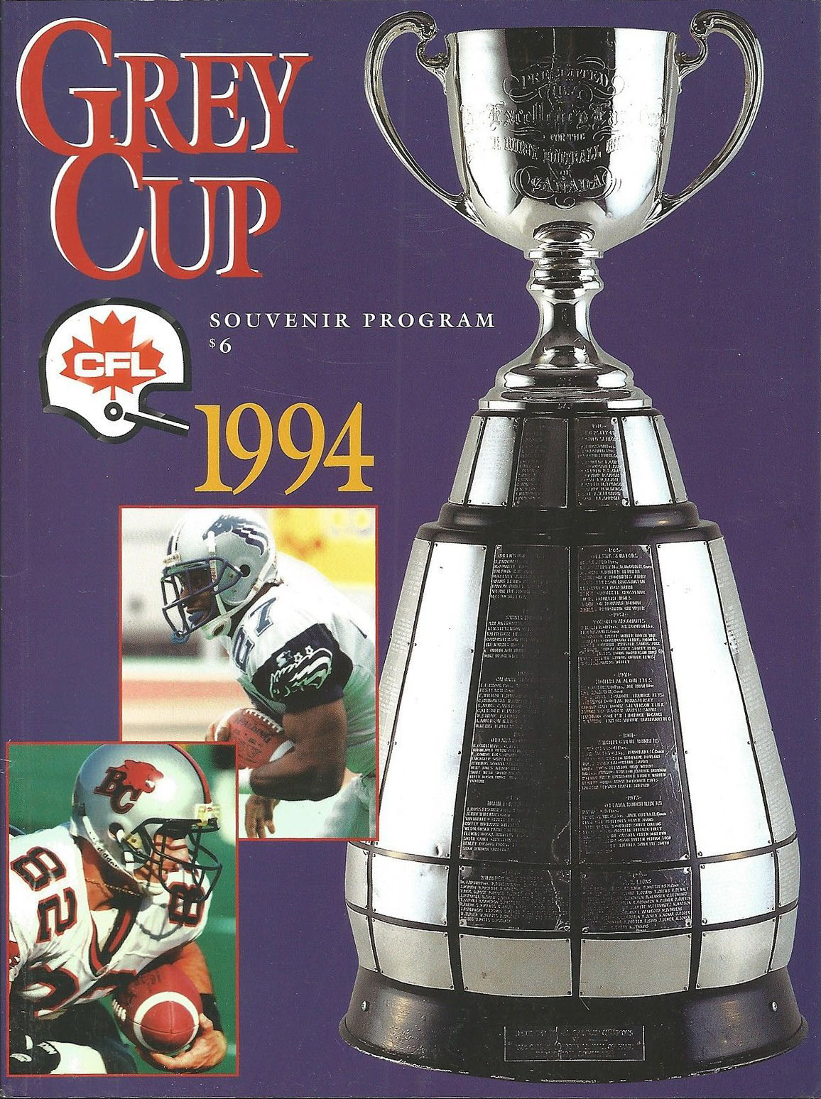 1994 Grey Cup (BC Lions vs. Baltimore Football Club)