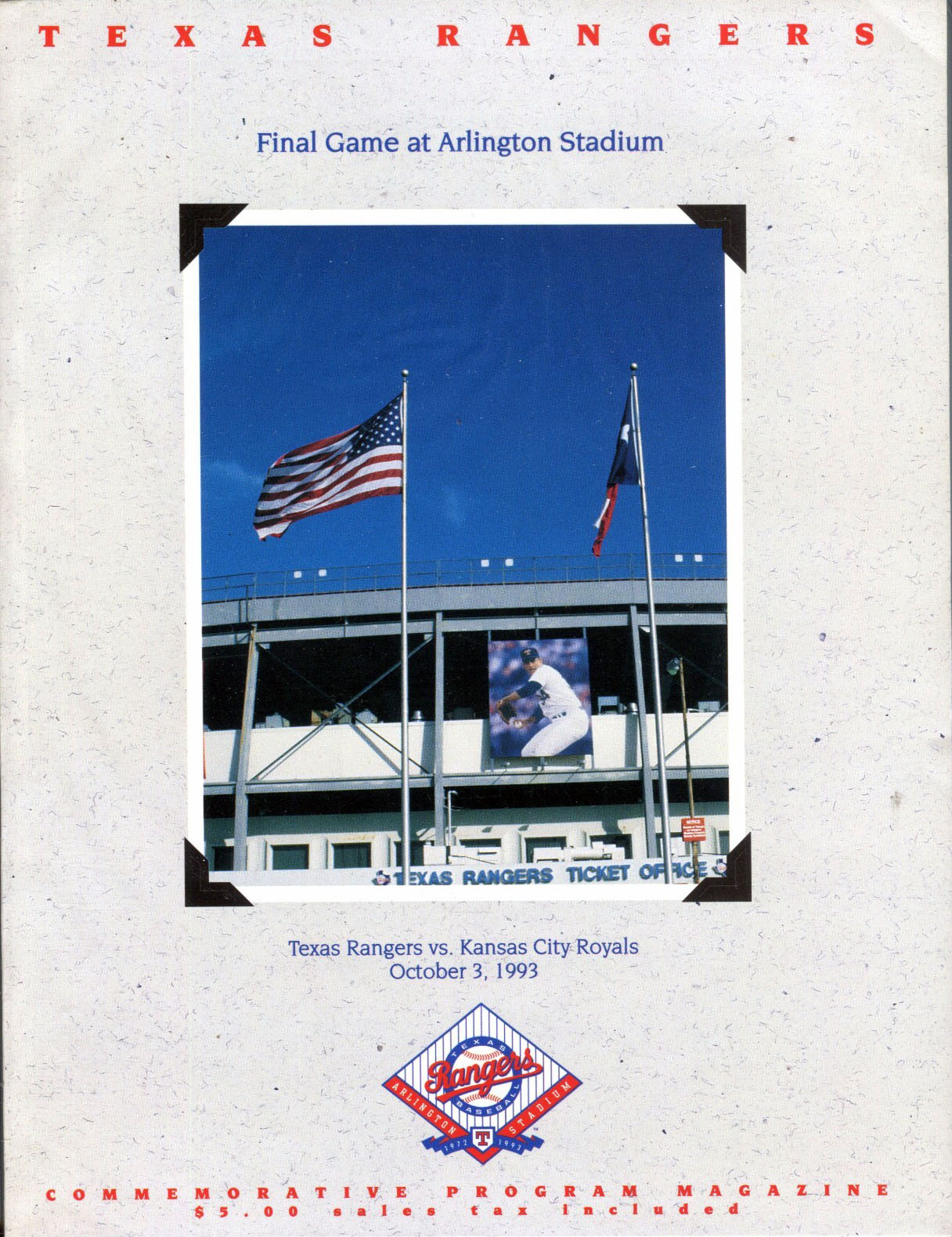 1993 Texas Rangers program