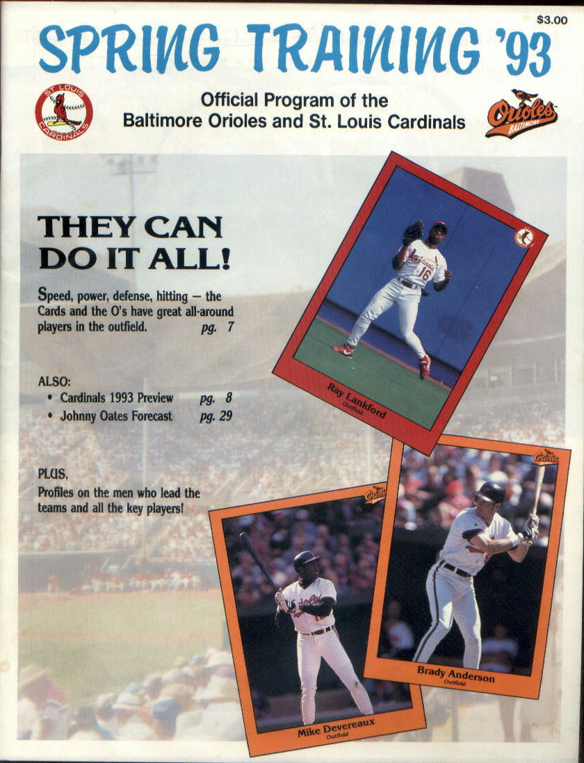 1993 Baltimore Orioles spring training program