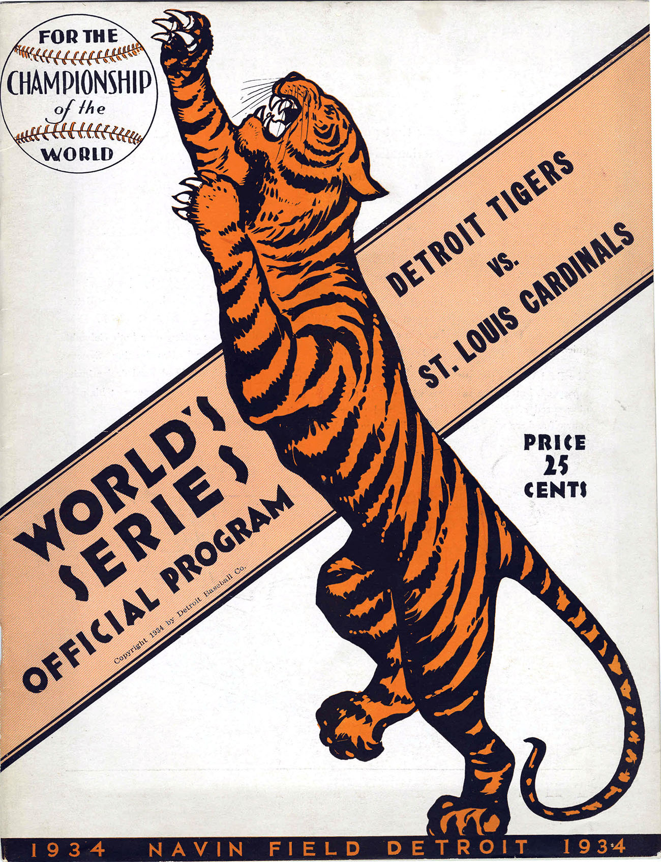 1934 World Series Detroit Tigers program