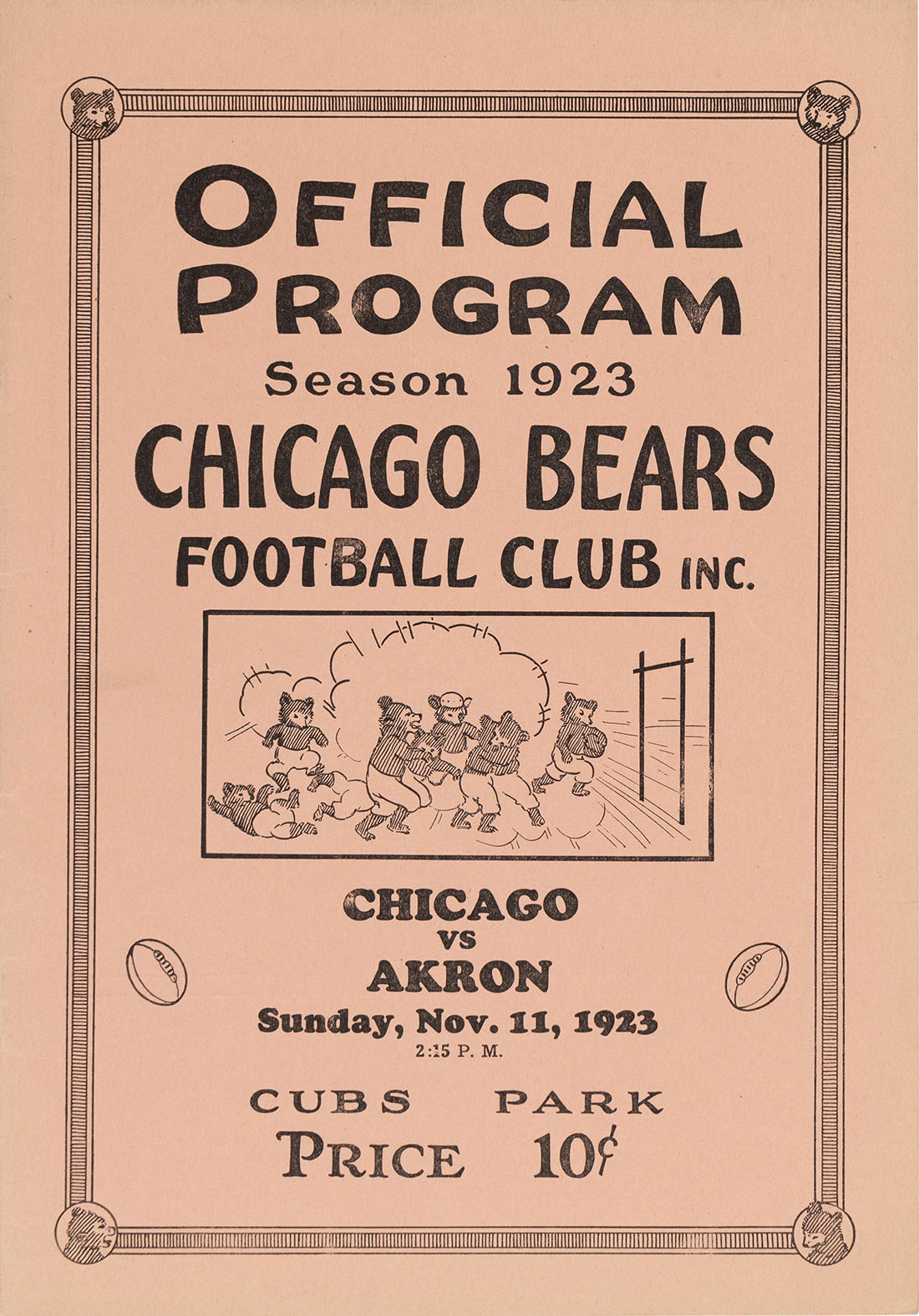 Chicago Bears vs. Akron Pros (November 11, 1923)