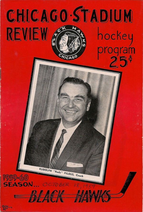 1959-60 Chicago Black Hawks program