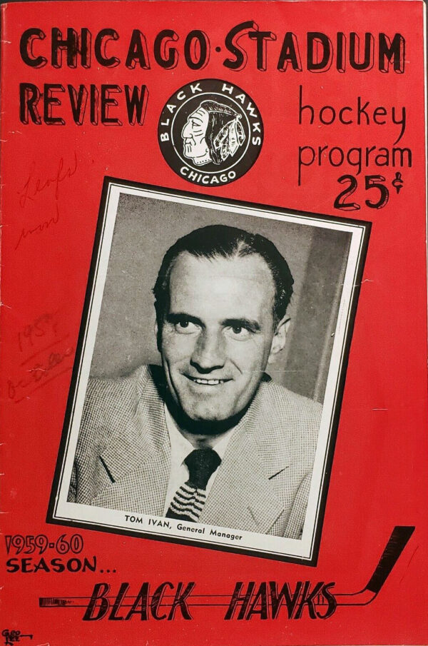 1959-60 Chicago Black Hawks program