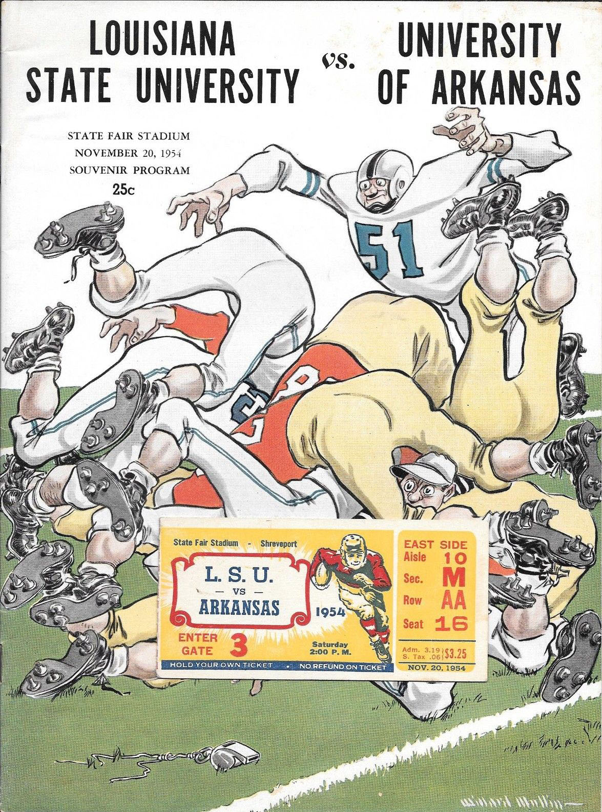 LSU Tigers vs. Arkansas Razorbacks (November 20, 1954)