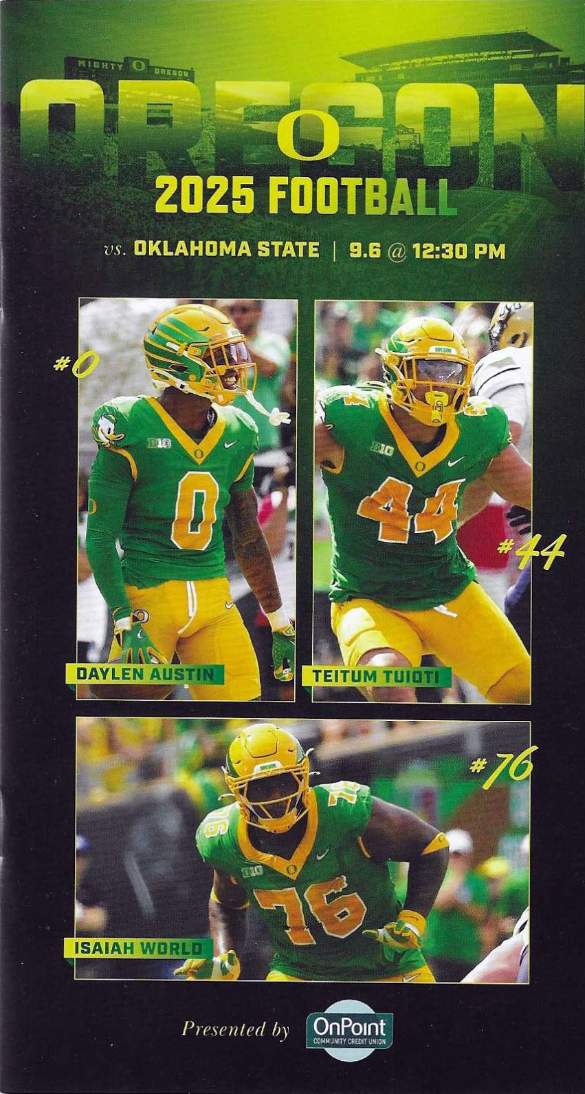 Oregon Ducks vs. Oklahoma State Cowboys (September 6, 2025)