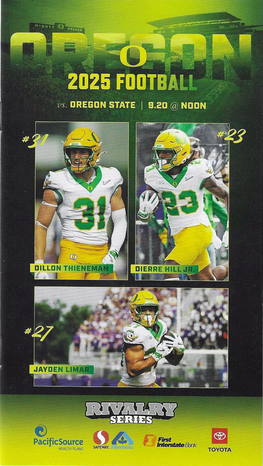 Oregon Ducks vs. Oregon State Beavers (September 20, 2025)