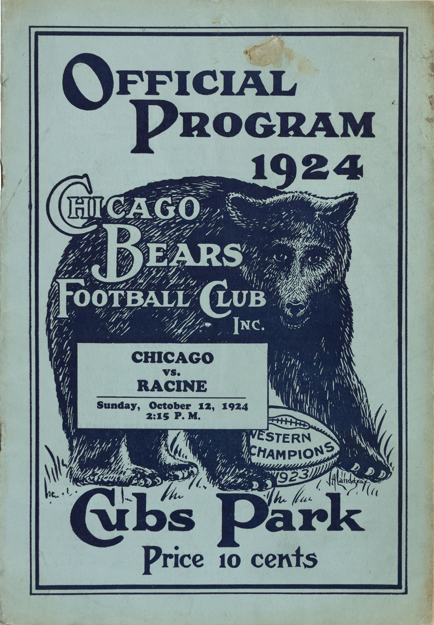 Chicago Bears vs. Racine Legion (October 12, 1924)