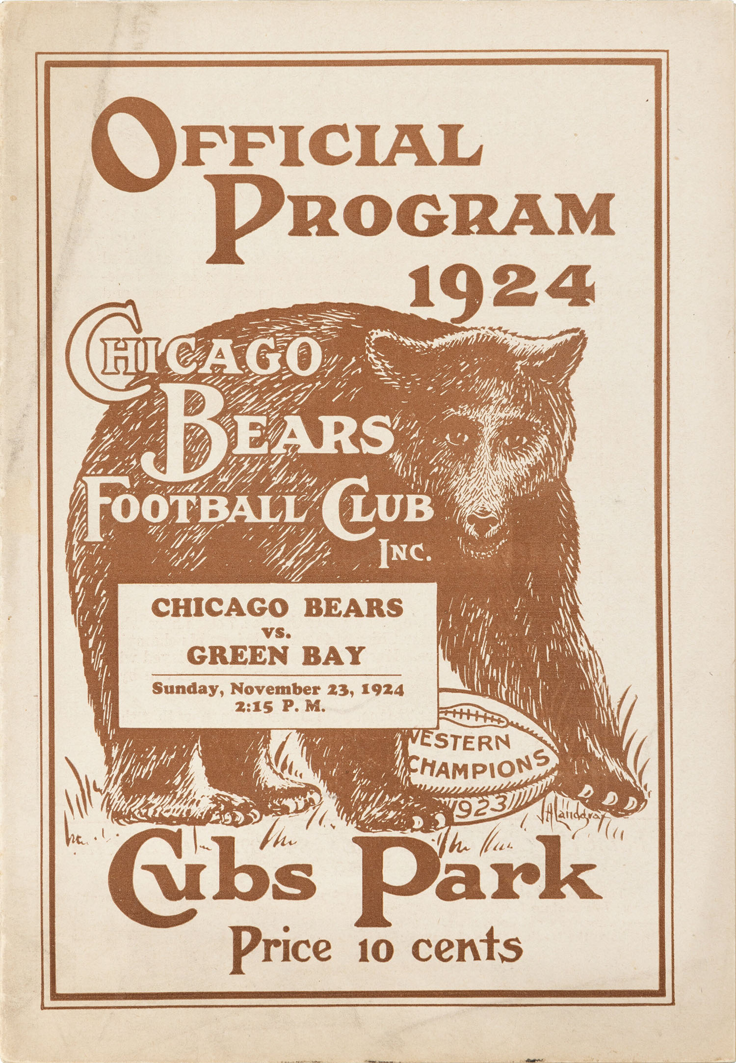 Chicago Bears vs. Green Bay Packers (November 23, 1924)