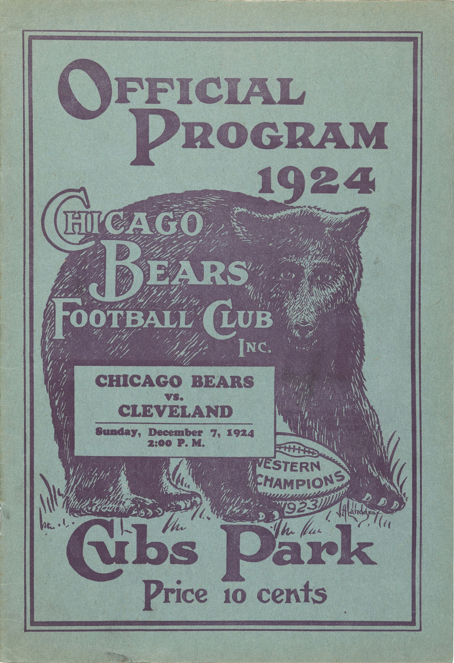 Chicago Bears vs. Cleveland Bulldogs (December 7, 1924)