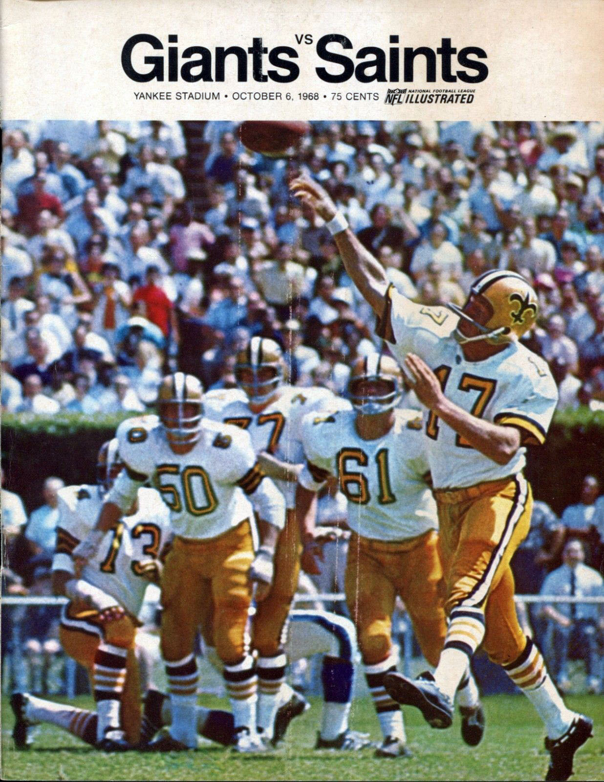 New York Giants vs. New Orleans Saints (October 6, 1968)