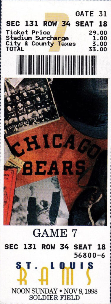 Chicago Bears vs. St. Louis Rams (November 8, 1998)