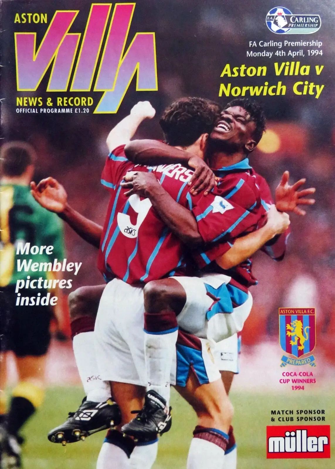 Aston Villa vs. Norwich City (April 4, 1994)