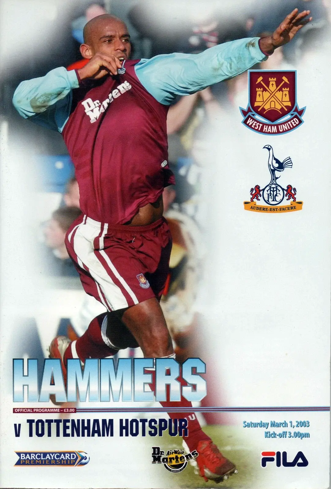 West Ham United vs. Tottenham Hotspur (March 1, 2003)