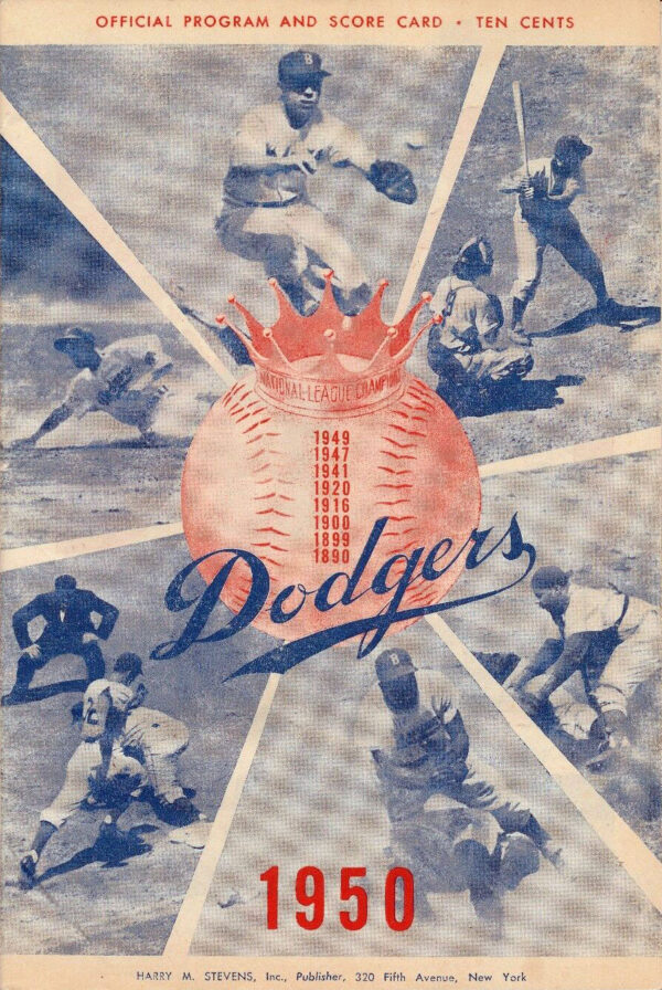1950 Brooklyn Dodgers program