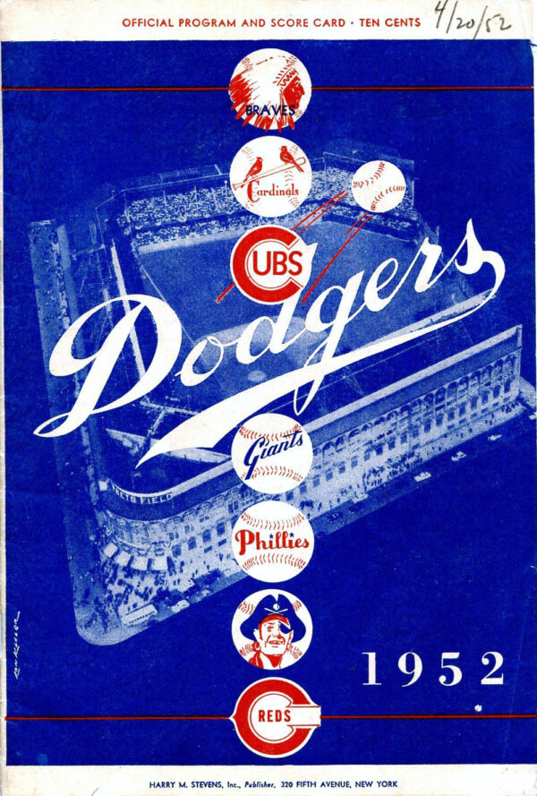1952 Brooklyn Dodgers program