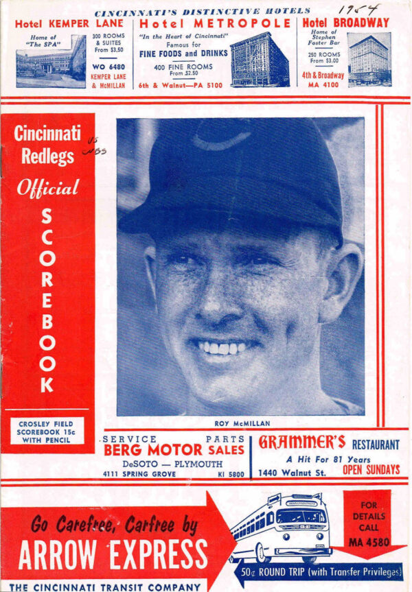 1954 Cincinnati Reds program