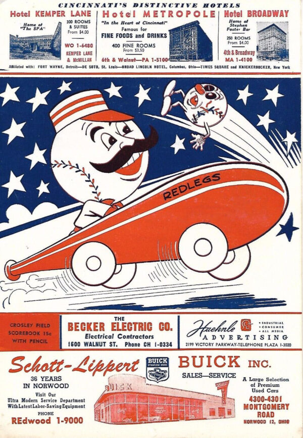 1956 Cincinnati Reds program