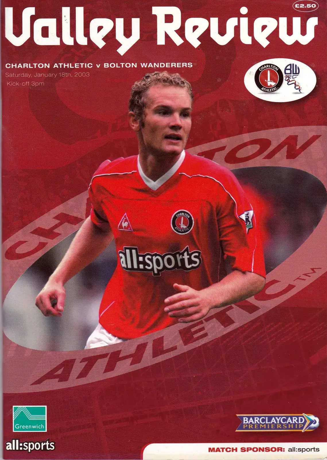 Charlton Athletic vs. Bolton Wanderers (January 18, 2003)