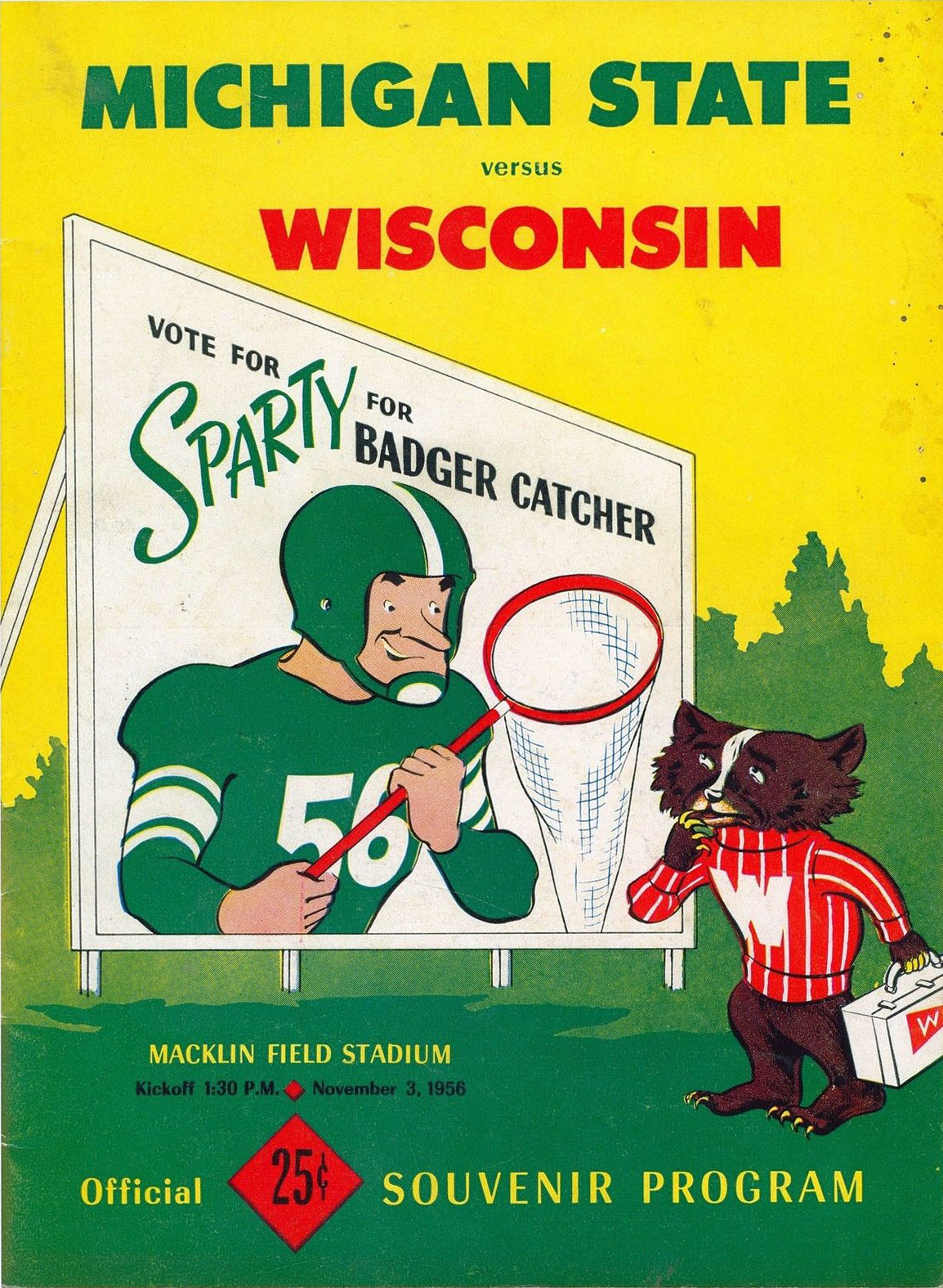 Michigan State Spartans vs. Wisconsin Badgers (November 3, 1956)