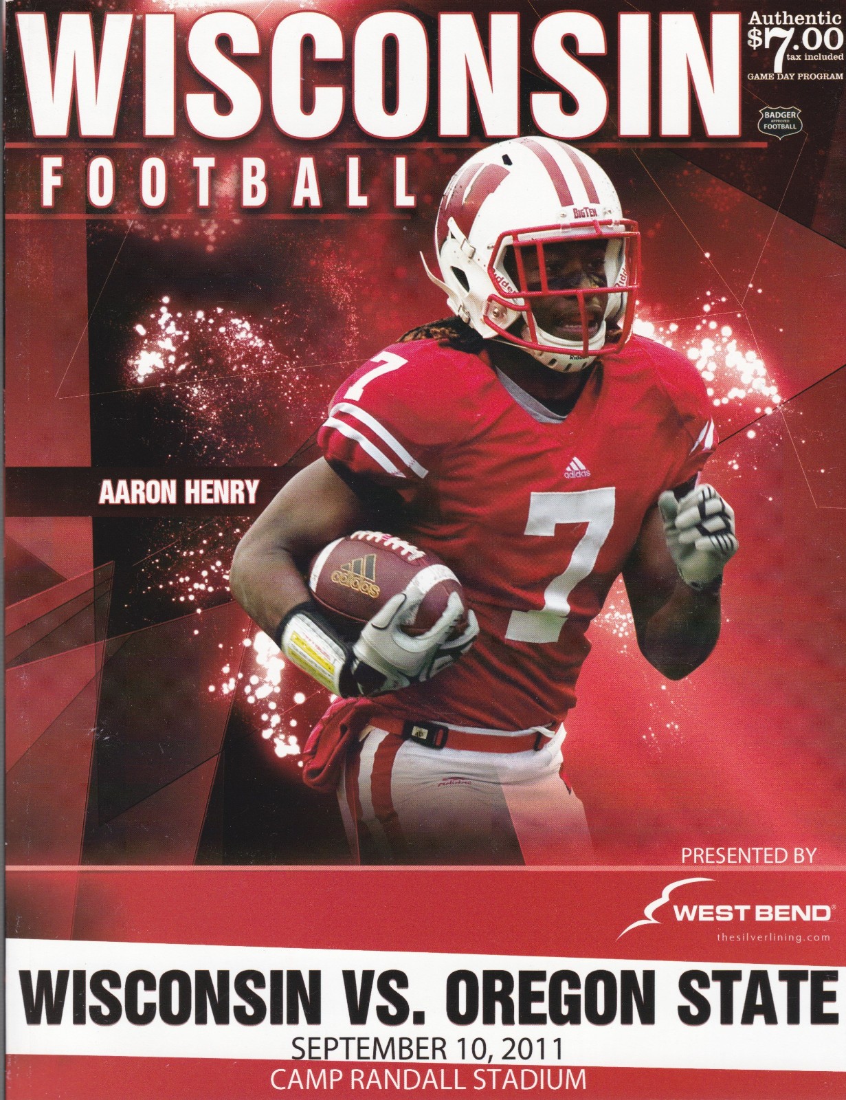 Wisconsin Badgers vs. Oregon State Beavers (September 10, 2011)