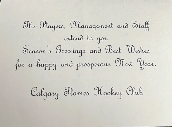 1980 Calgary Flames Christmas Card