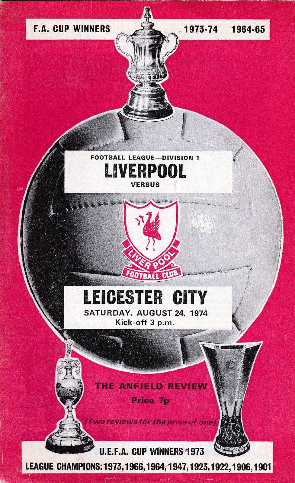 Liverpool vs. Leicester City (August 24, 1974)
