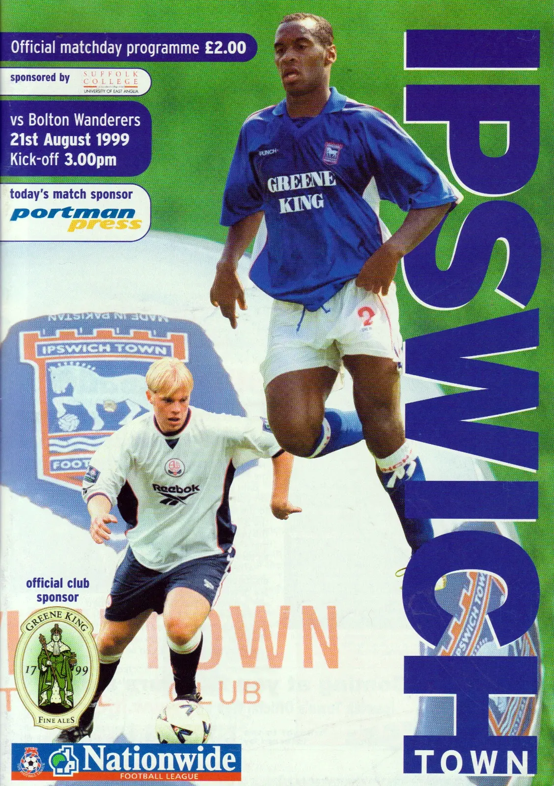 Ipswich Town vs. Bolton Wanderers (August 21, 1999)