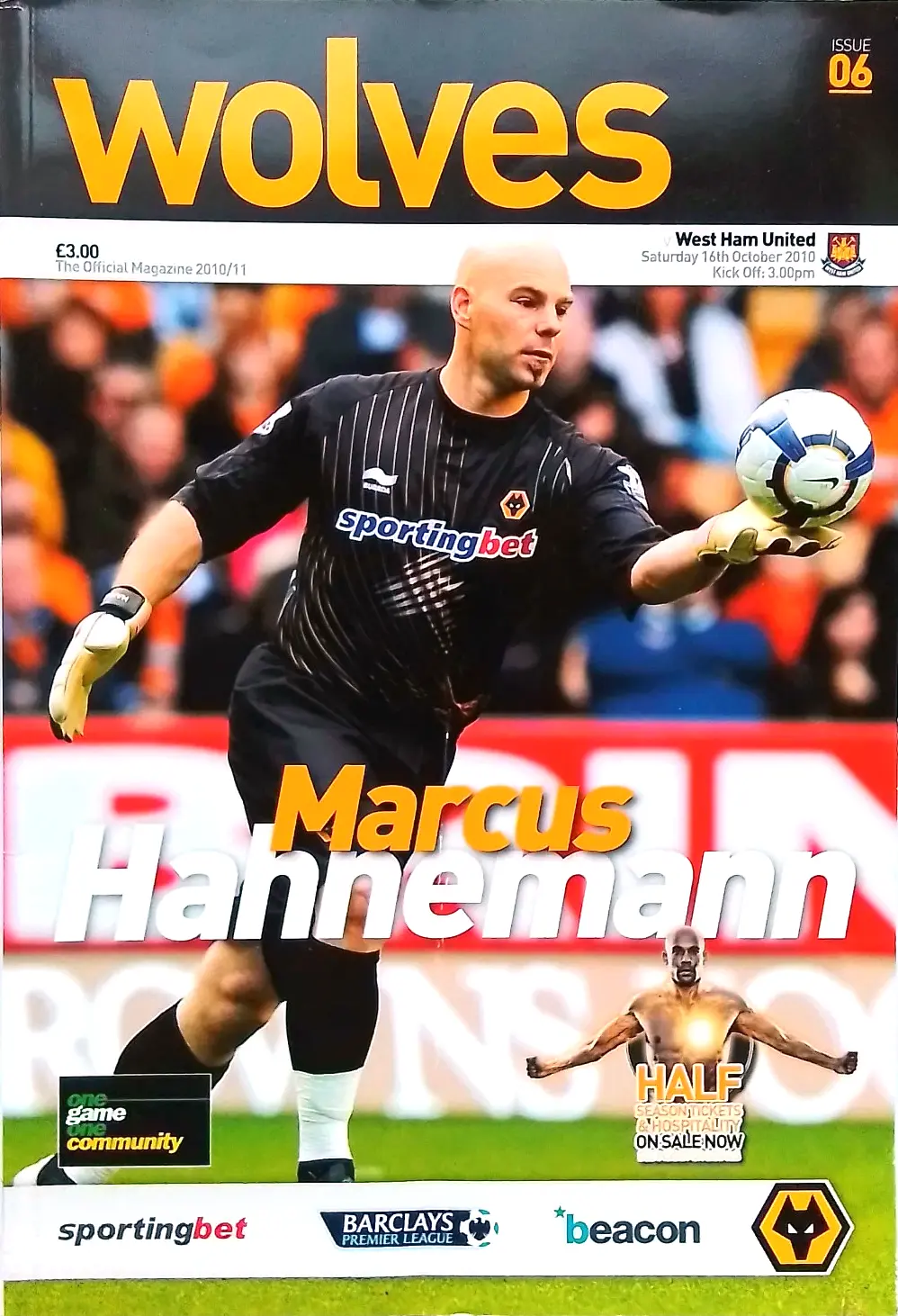 Wolverhampton Wanderers vs. West Ham United (October 16, 2010)
