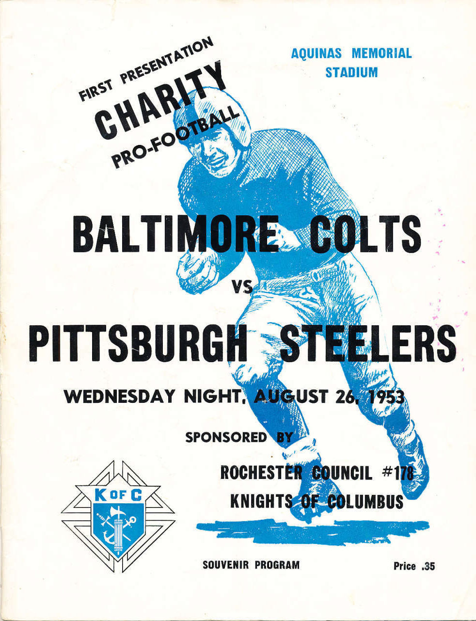 Baltimore Colts vs. Pittsburgh Steelers (August 26, 1953)